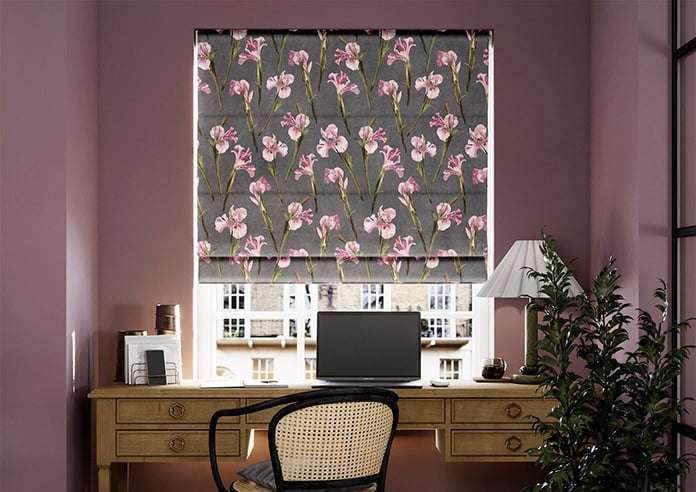 Ted Baker Velvet Wild Iris, Pink Charcoal - Roman Blind - Image 3